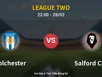 Soi Kèo Colchester vs Salford City – 22:00 28/02 | Nhận Định, Dự Đoán Tỷ Số
