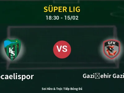 Kết Quả: Kocaelispor 3-0 Gazişehir Gaziantep – Highlight & Bàn Thắng | Süper Lig