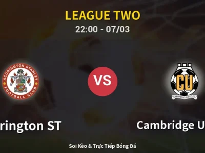 Soi Kèo Accrington ST vs Cambridge United – 22:00 07/03 | Nhận Định, Dự Đoán Tỷ Số