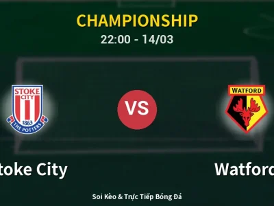 🔴 Trực Tiếp: Stoke City 0-0 Watford – Link Xem Championship (Full HD)