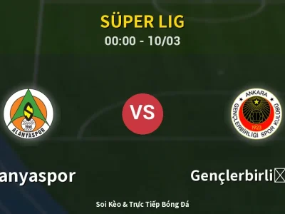 Kết Quả: Alanyaspor 0-0 Gençlerbirliği S.K. – Highlight & Bàn Thắng | Süper Lig