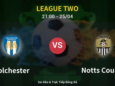 Soi Kèo Colchester vs Notts County – 21:00 25/04 | Nhận Định, Dự Đoán Tỷ Số