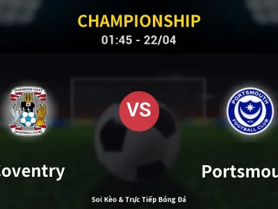 Kết Quả: Coventry 5-1 Portsmouth – Highlight & Bàn Thắng | Championship