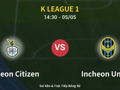 Soi Kèo Daejeon Citizen vs Incheon United – 14:30 05/05 | Nhận Định, Dự Đoán Tỷ Số